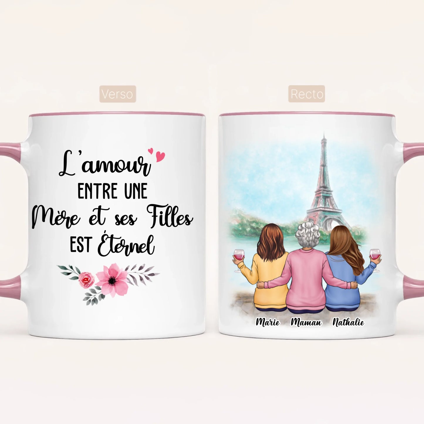 Maman & 2 Filles | Mug Personnalisé