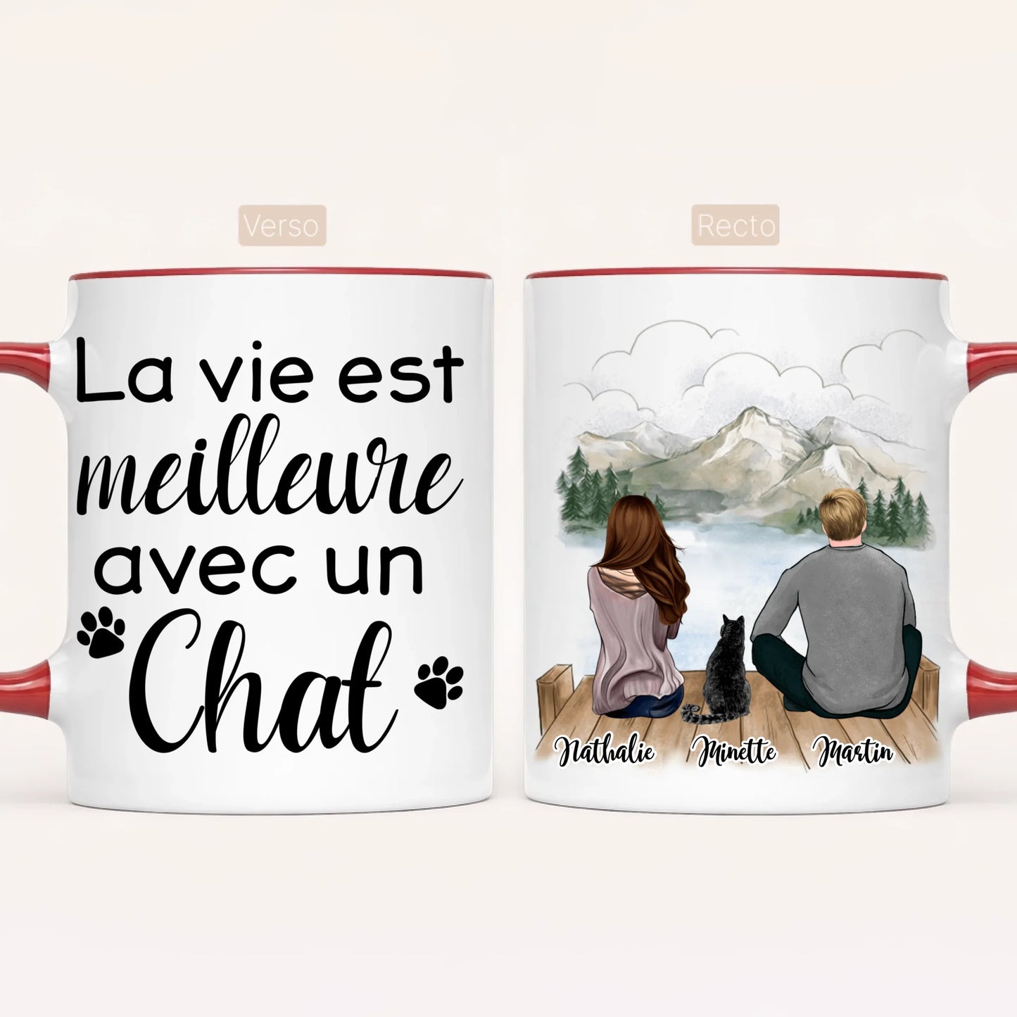 Couple & Chat | Mug Personnalisé