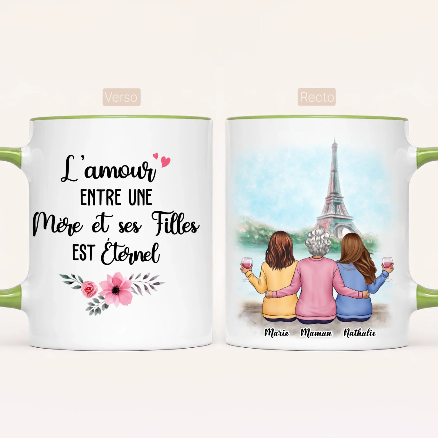 Maman & 2 Filles | Mug Personnalisé