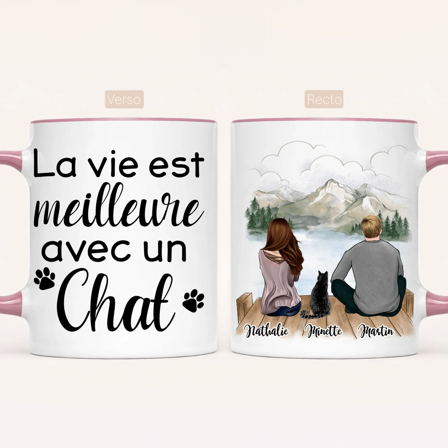 Couple & Chat | Mug Personnalisé