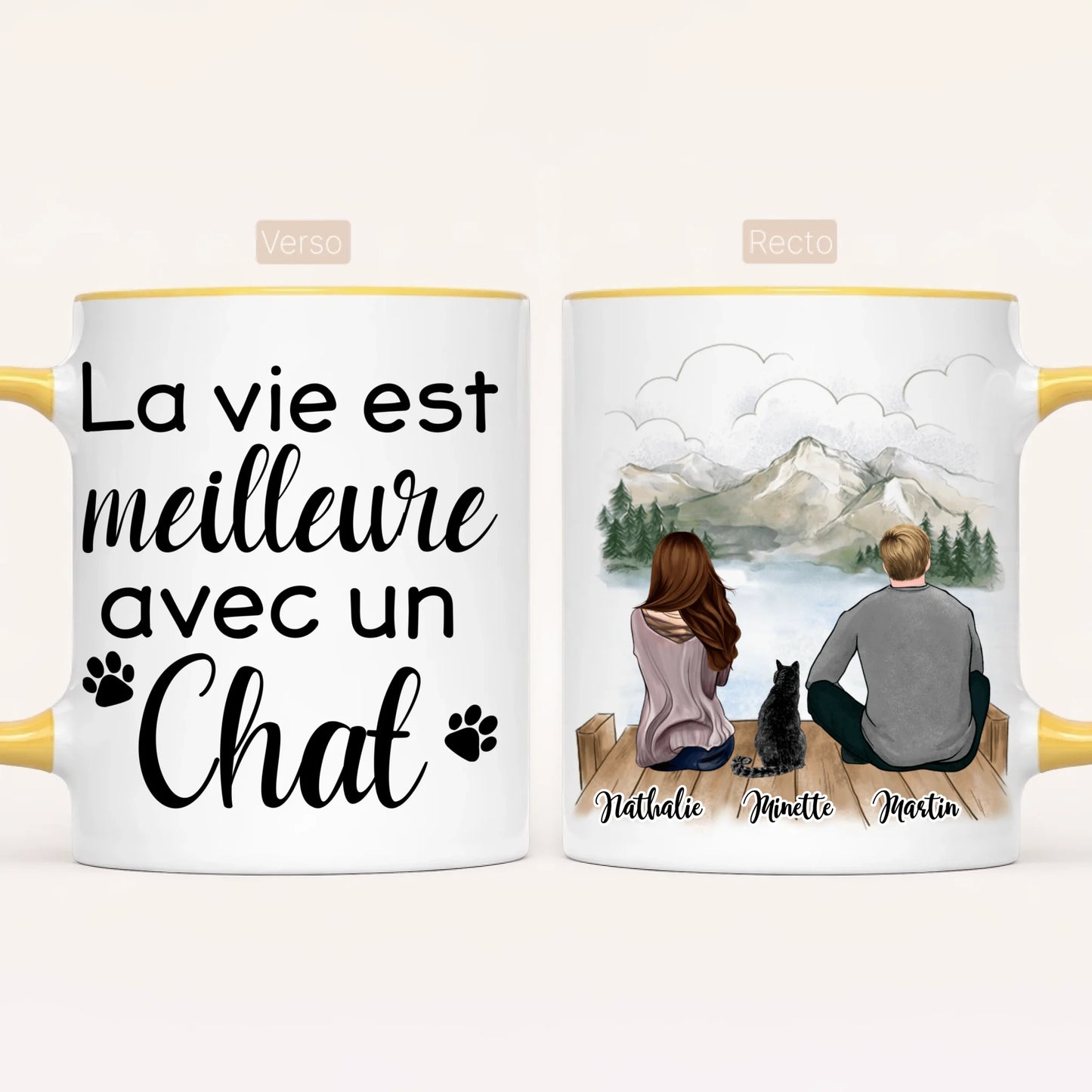 Couple & Chat | Mug Personnalisé