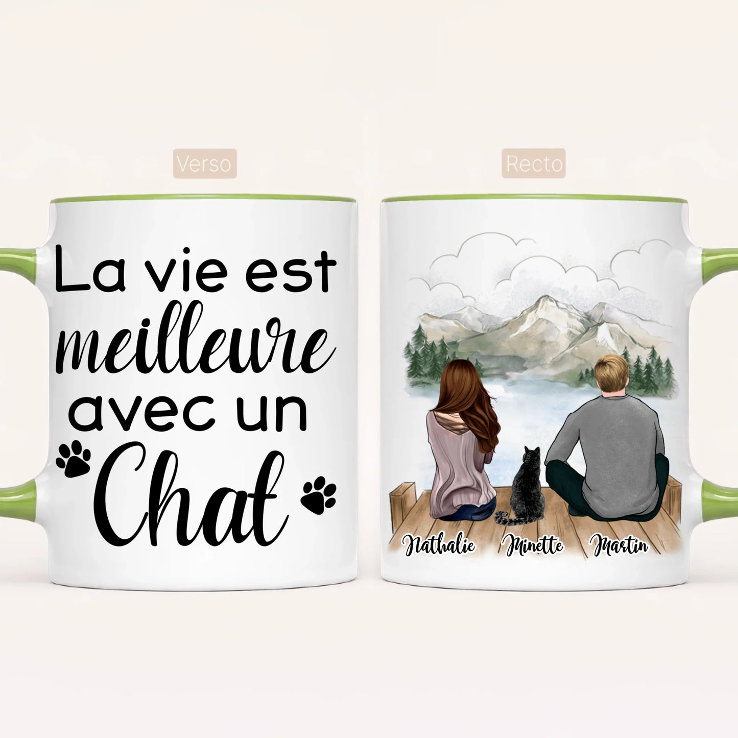 Couple & Chat | Mug Personnalisé