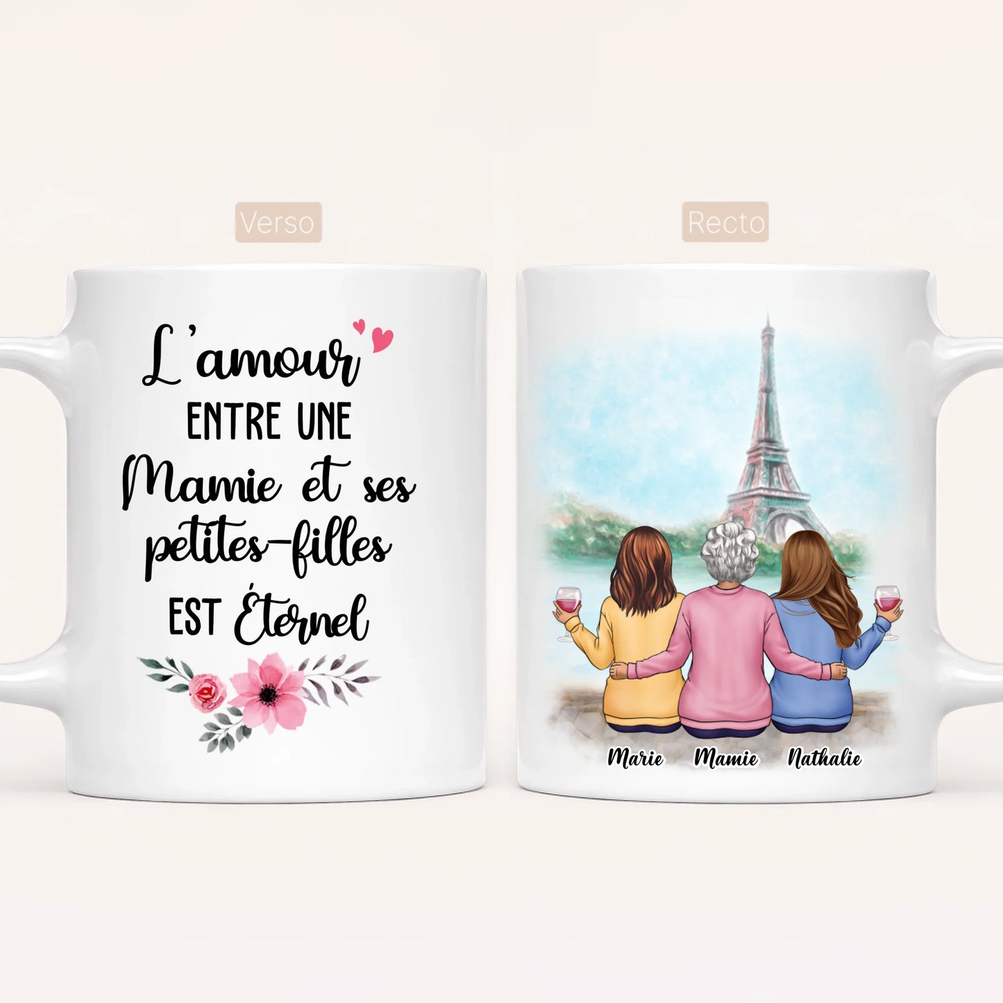 Mamie & 2 Petites-Filles | Mug Personnalisé