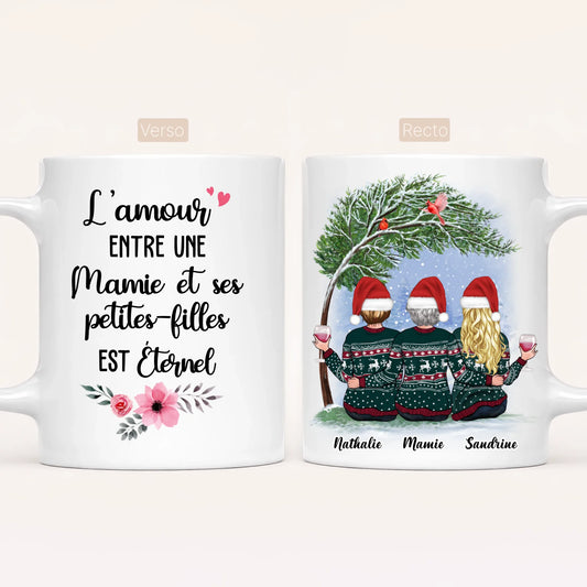 Mamie & 2 Petites-Filles | Noël | Mug Personnalisé