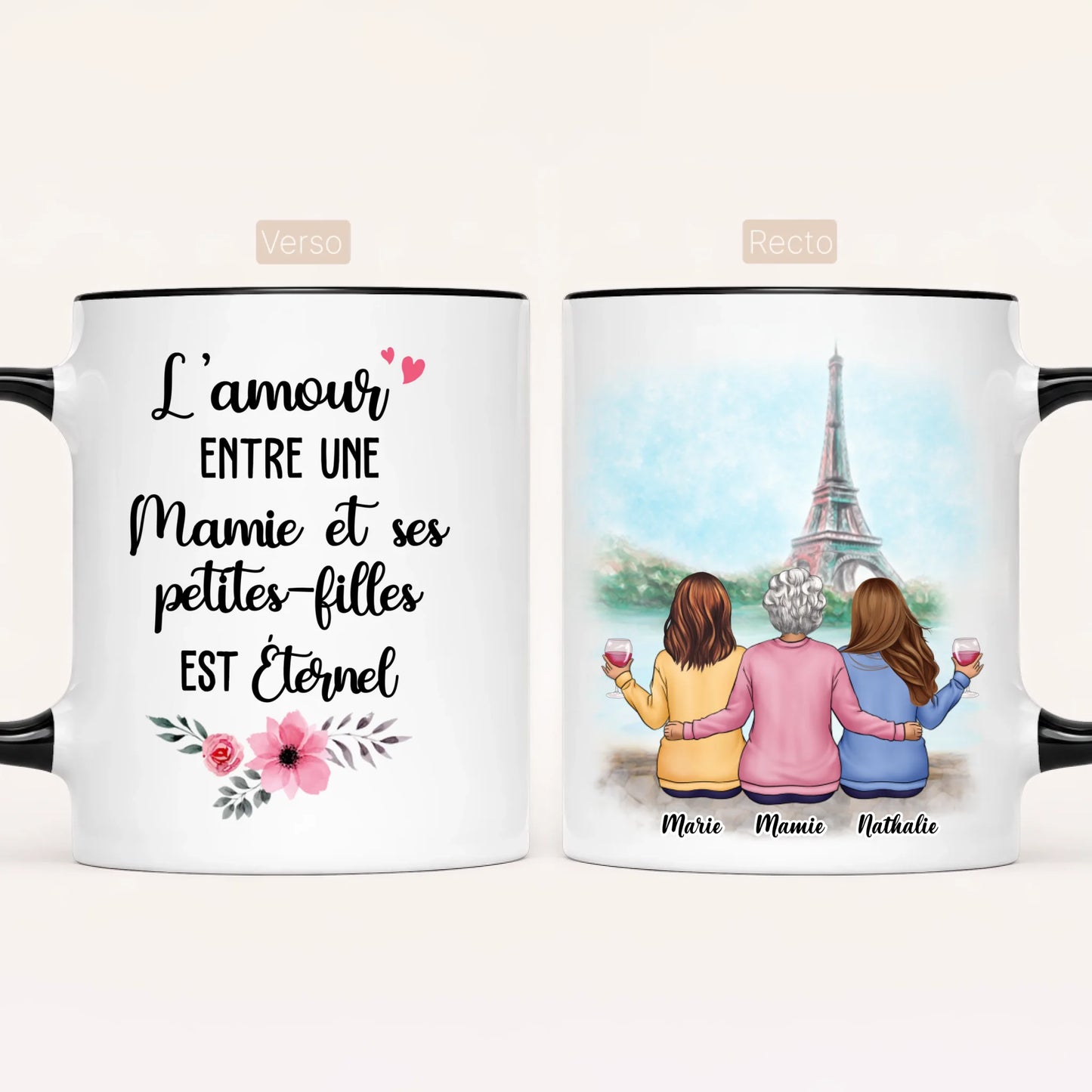 Mamie & 2 Petites-Filles | Mug Personnalisé
