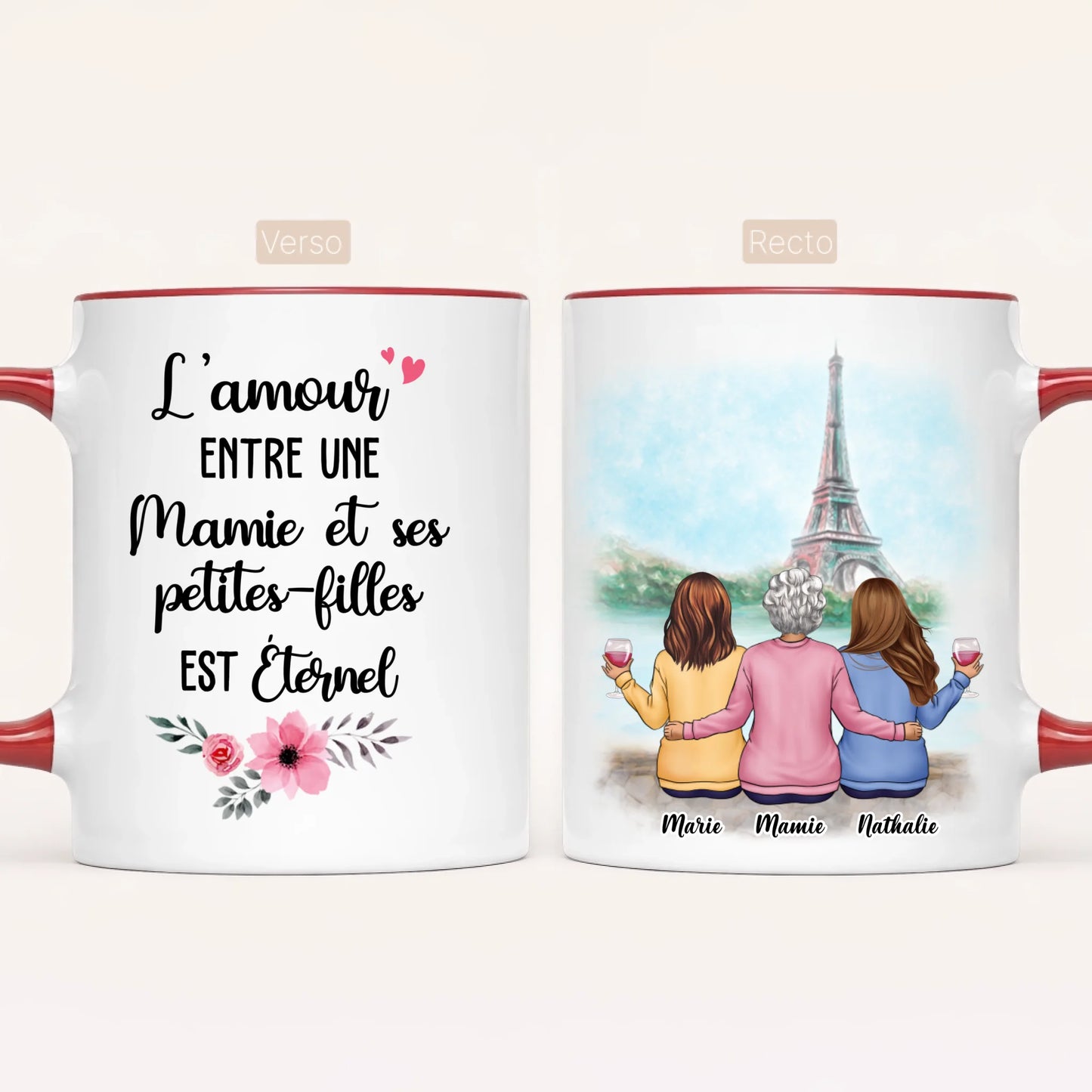 Mamie & 2 Petites-Filles | Mug Personnalisé