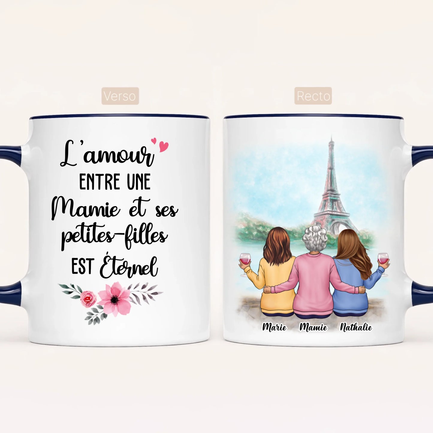 Mamie & 2 Petites-Filles | Mug Personnalisé
