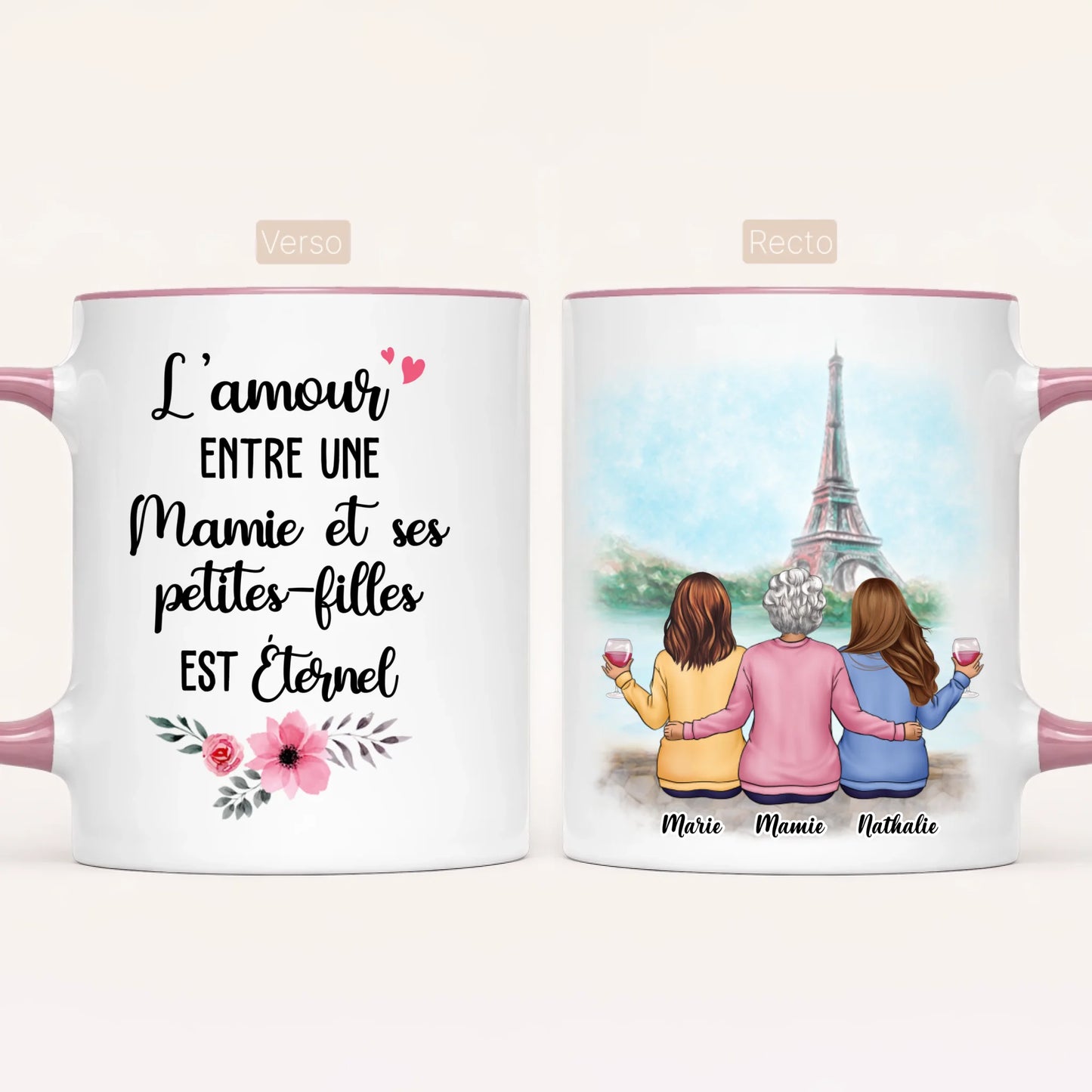 Mamie & 2 Petites-Filles | Mug Personnalisé
