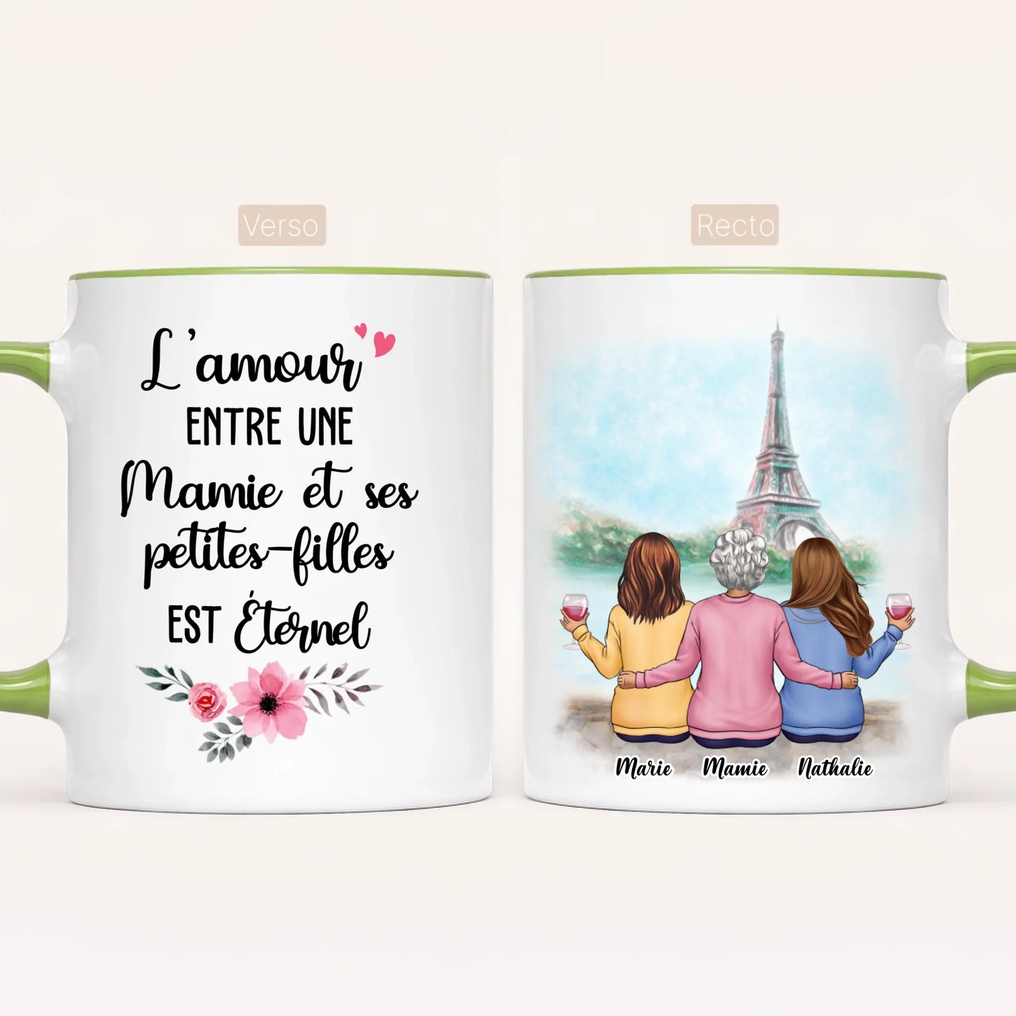 Mamie & 2 Petites-Filles | Mug Personnalisé