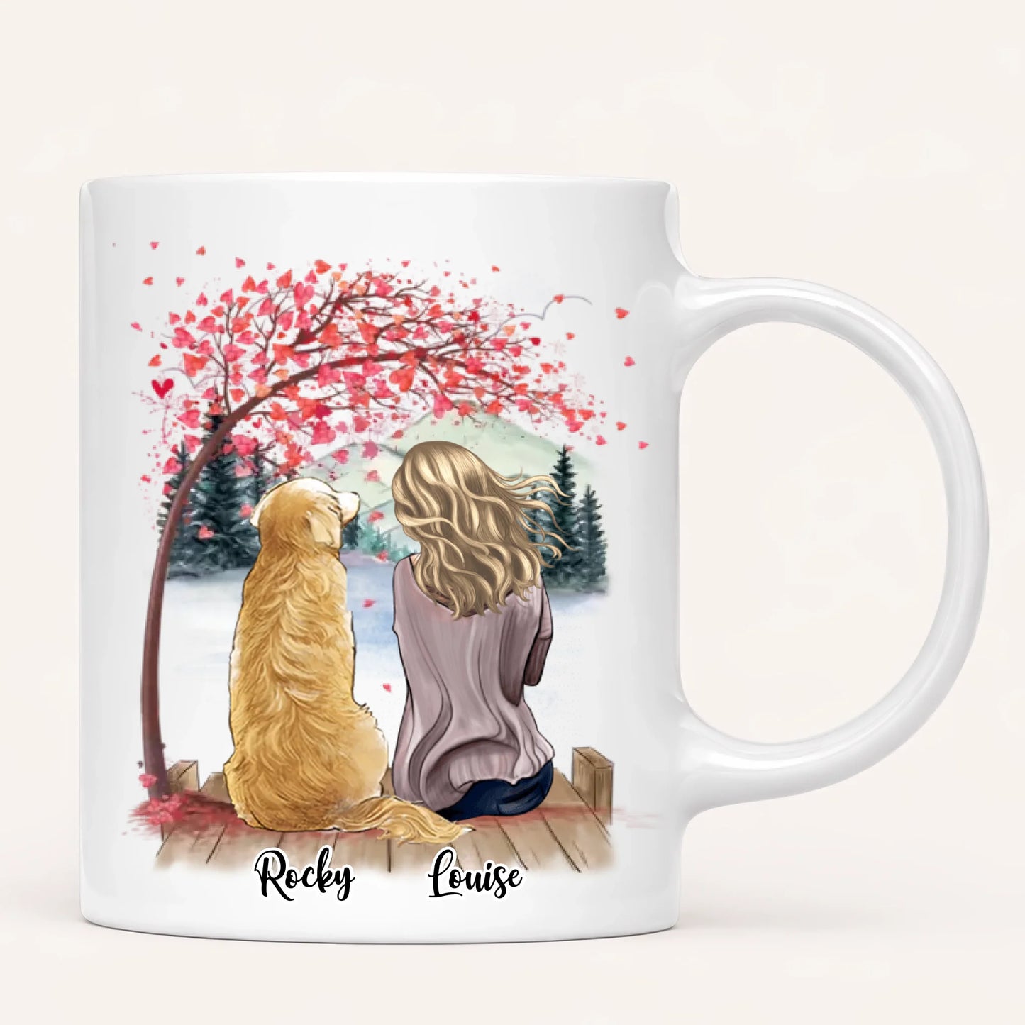 Femme & Jusqu'à 4 Chiens | Mug Personnalisé
