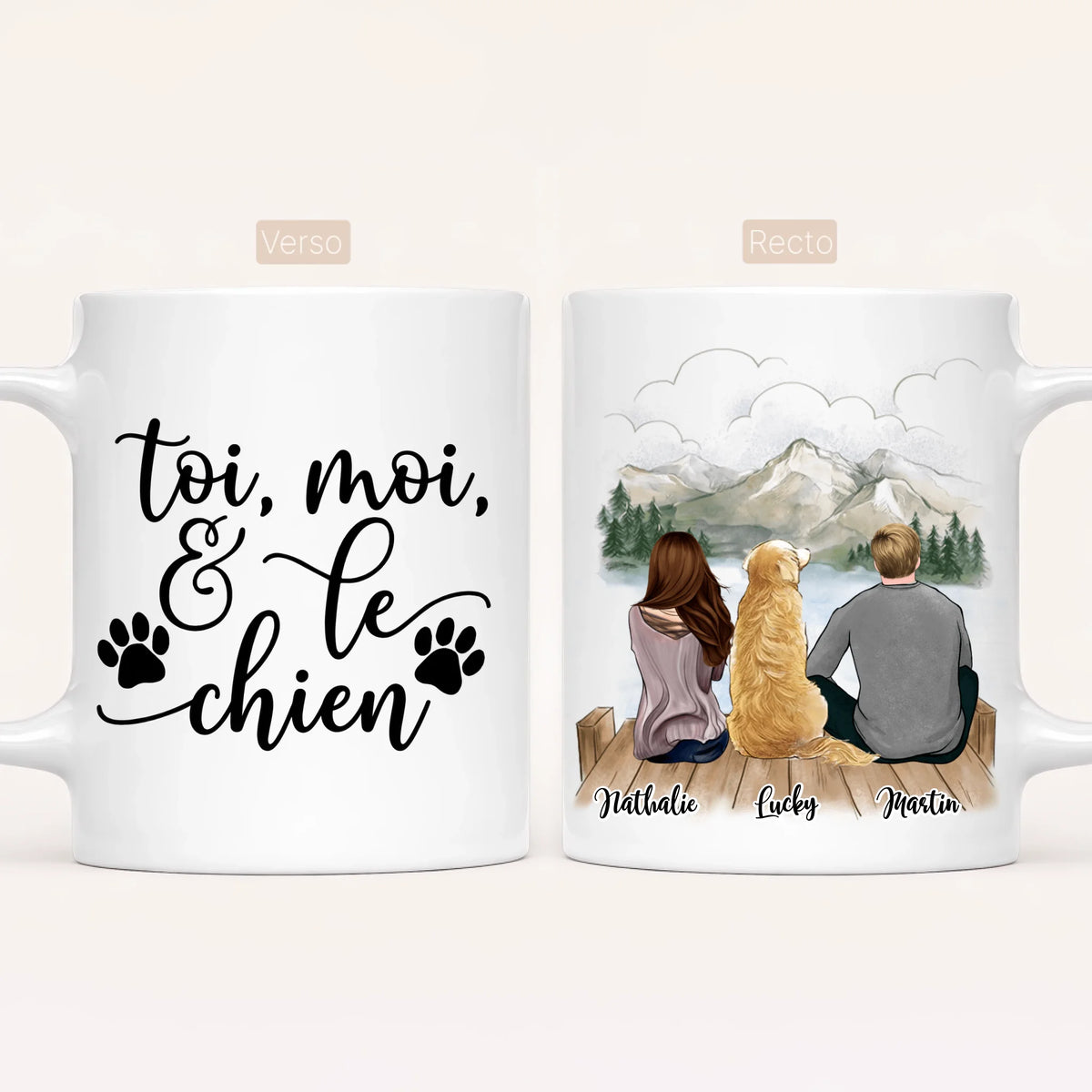 Couple & Chien | Mug Personnalisé