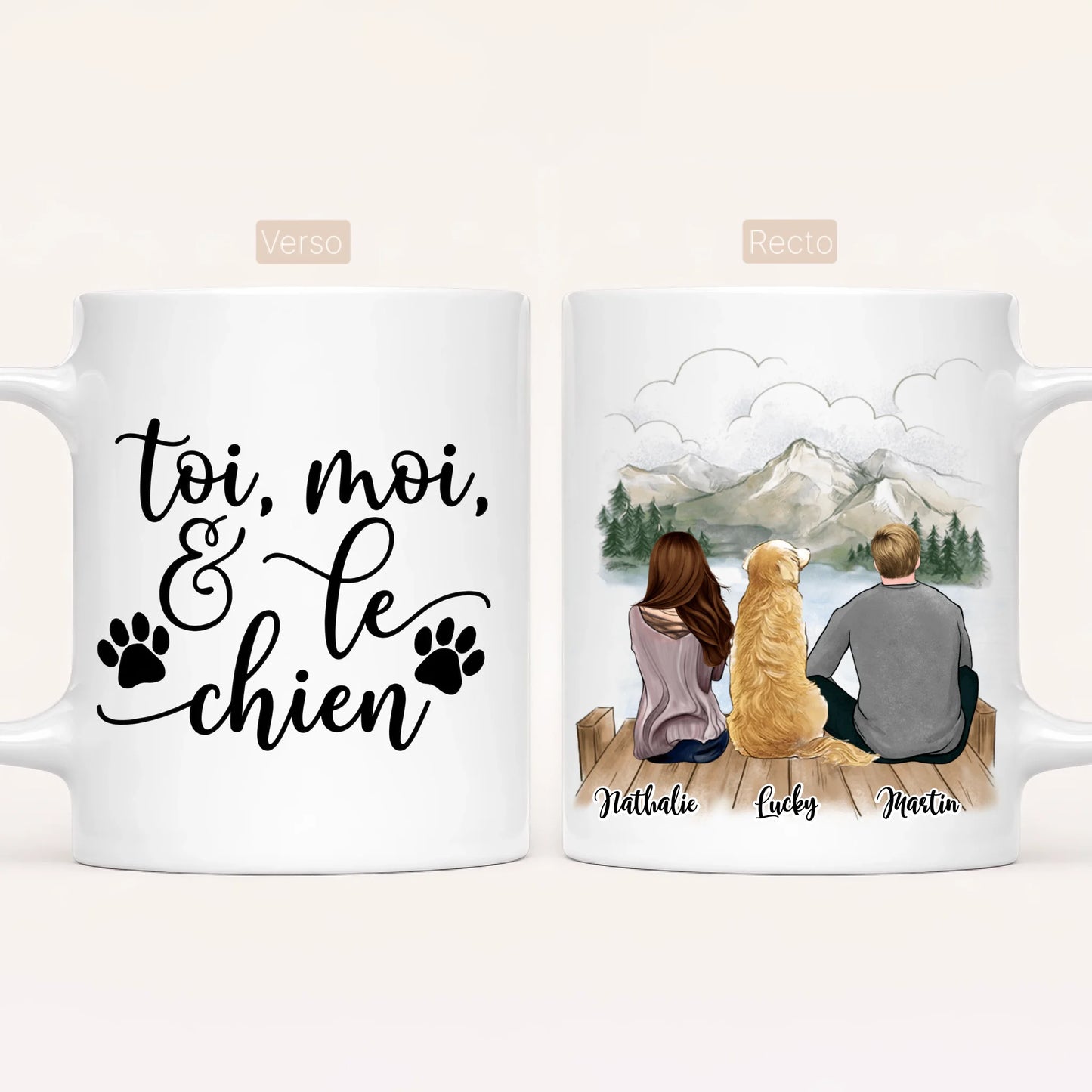 Couple & Chien | Mug Personnalisé