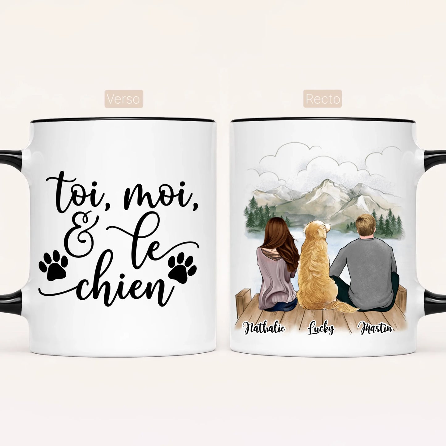 Couple & Chien | Mug Personnalisé