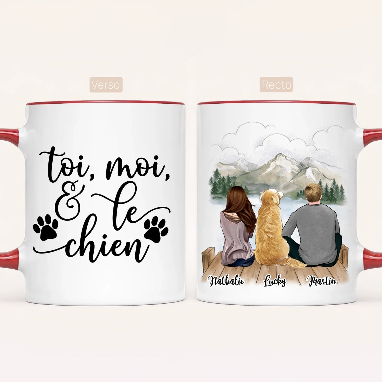 Couple & Chien | Mug Personnalisé