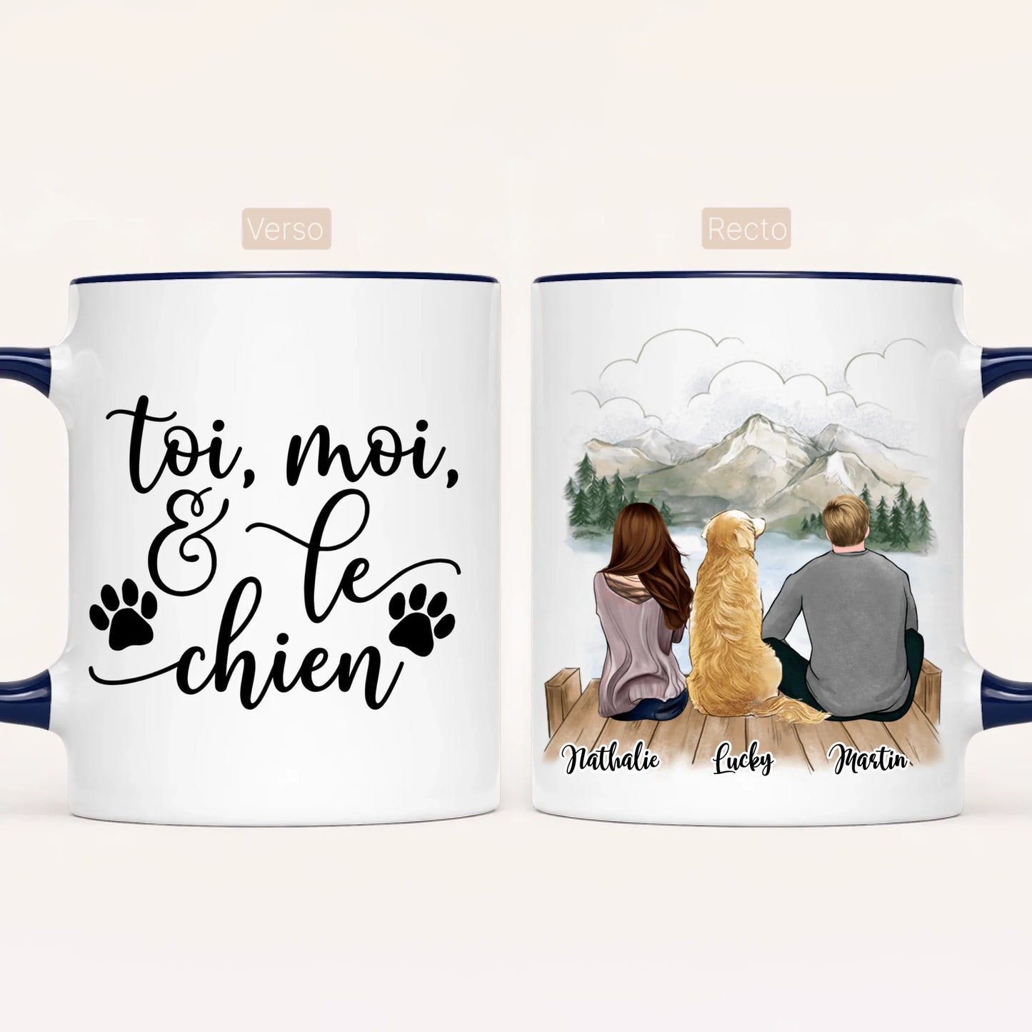 Couple & Chien | Mug Personnalisé