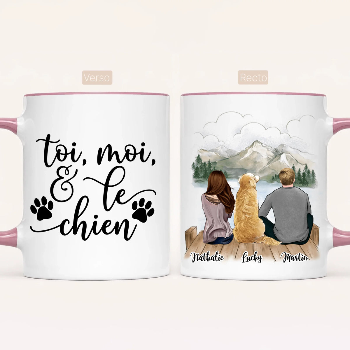 Couple & Chien | Mug Personnalisé