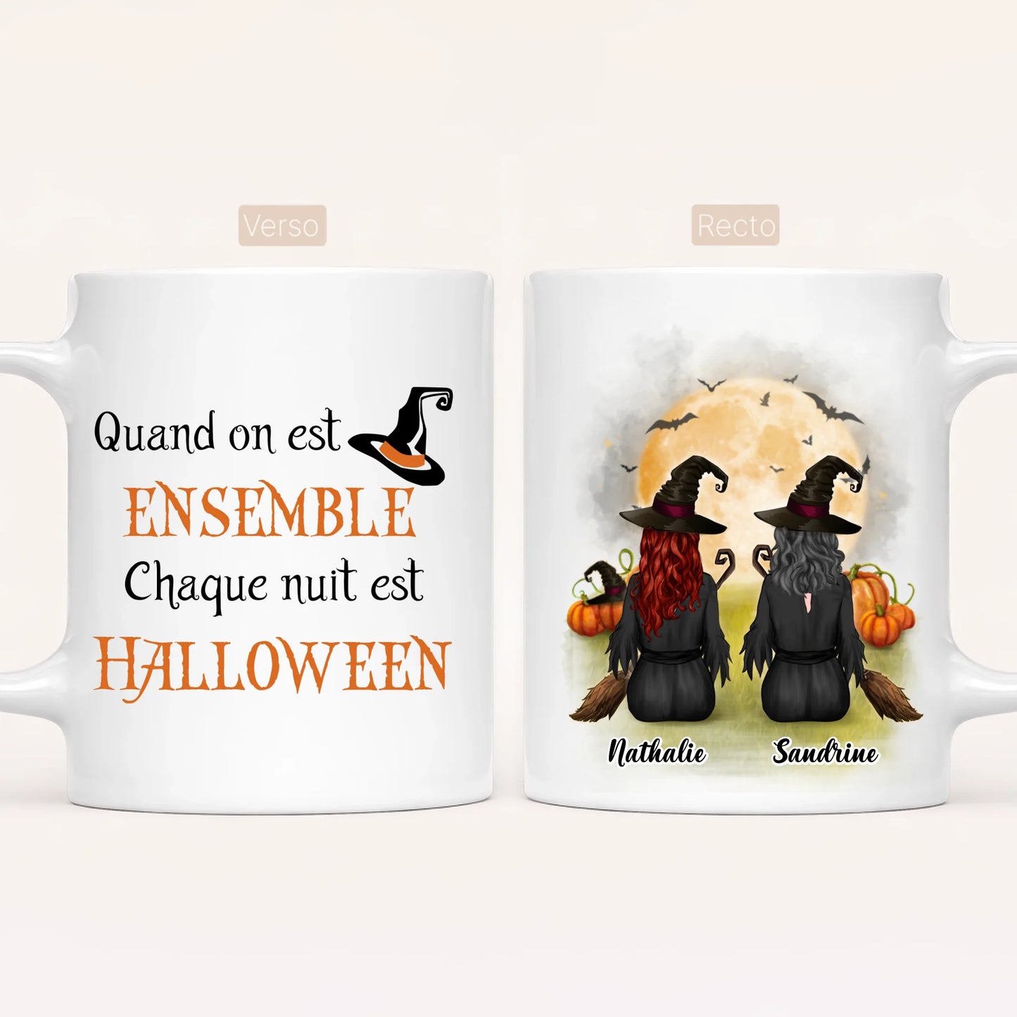 2 Filles à Halloween | Mug Personnalisé