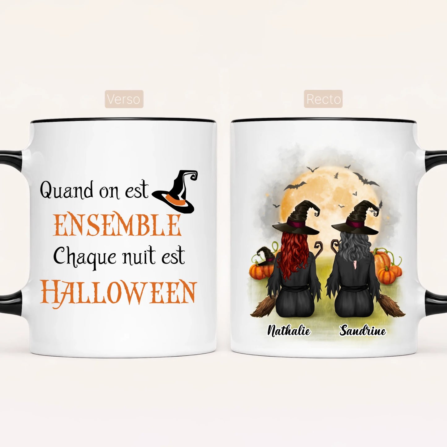 2 Filles à Halloween | Mug Personnalisé