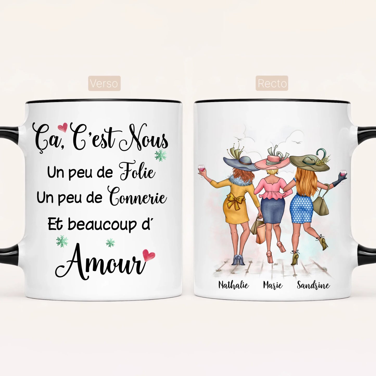 3 Amies Élégantes | Mug Personnalisé