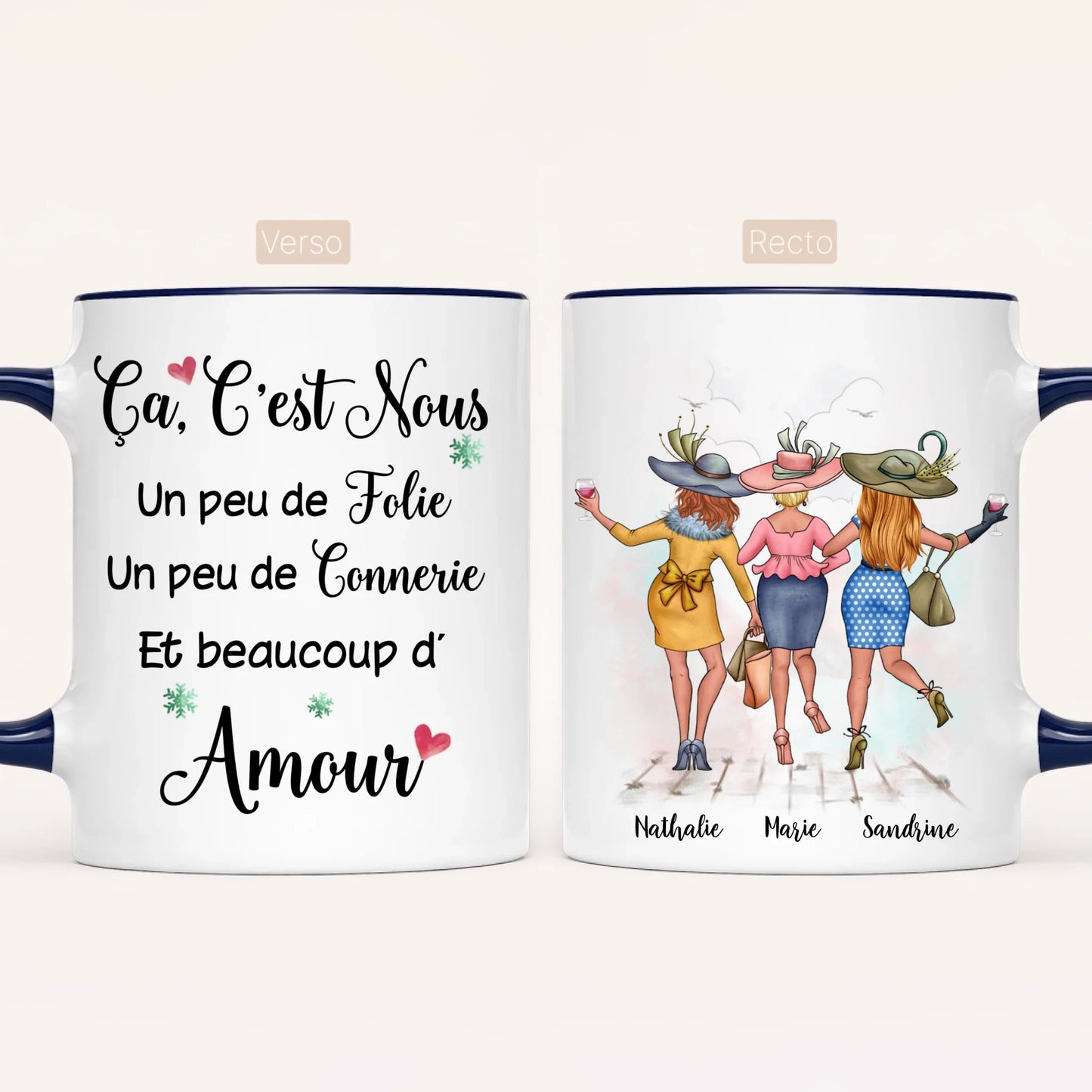 3 Amies Élégantes | Mug Personnalisé