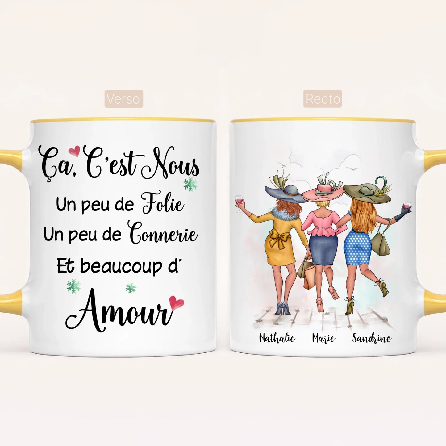 3 Amies Élégantes | Mug Personnalisé