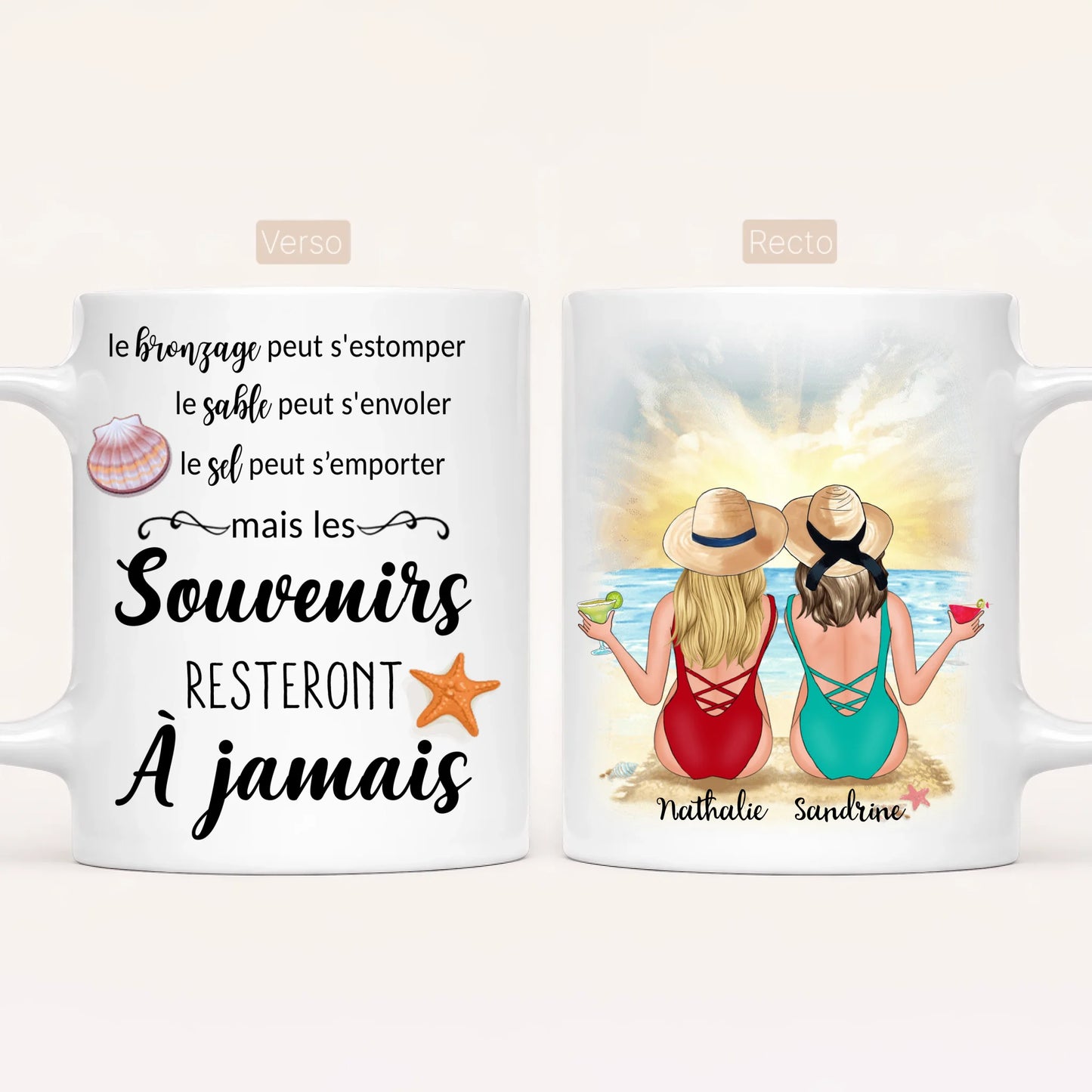 2 Filles à la Plage | Mug Personnalisé