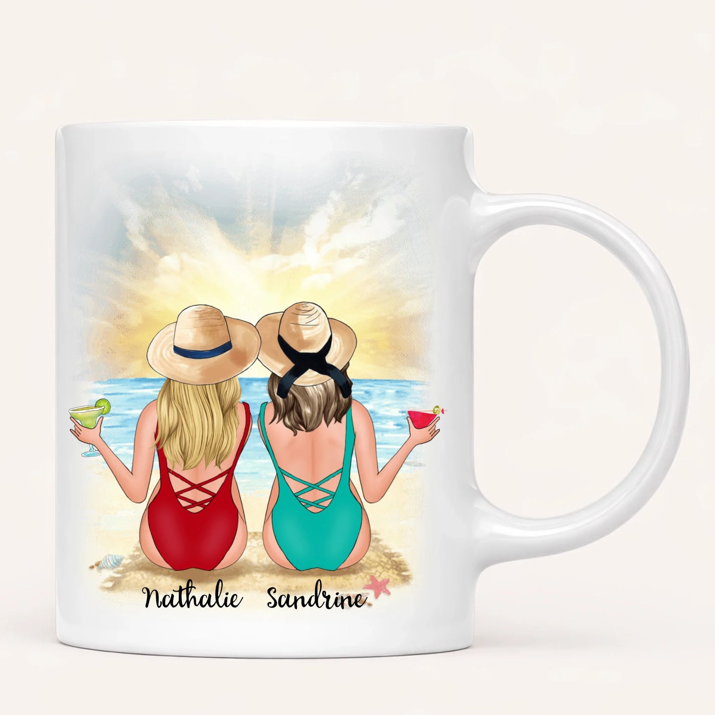 2 Filles à la Plage | Mug Personnalisé
