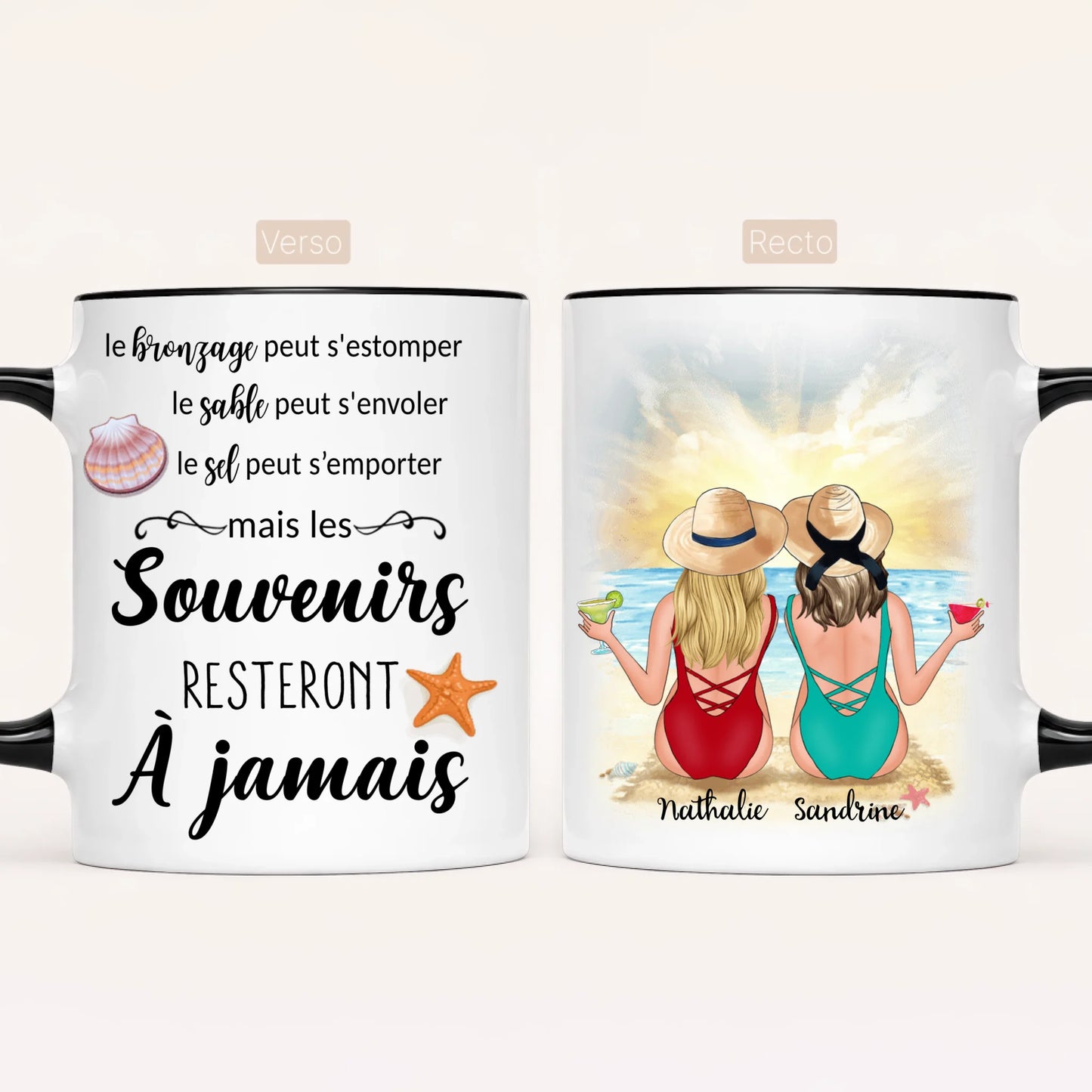 2 Filles à la Plage | Mug Personnalisé