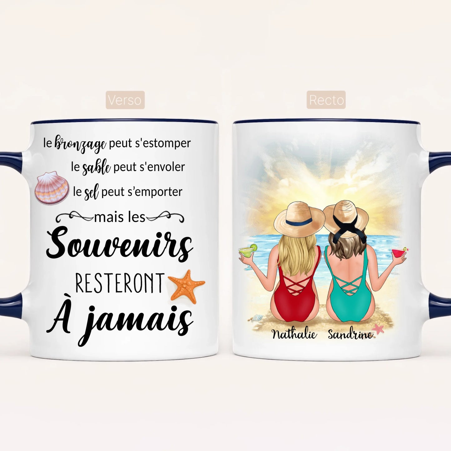 2 Filles à la Plage | Mug Personnalisé