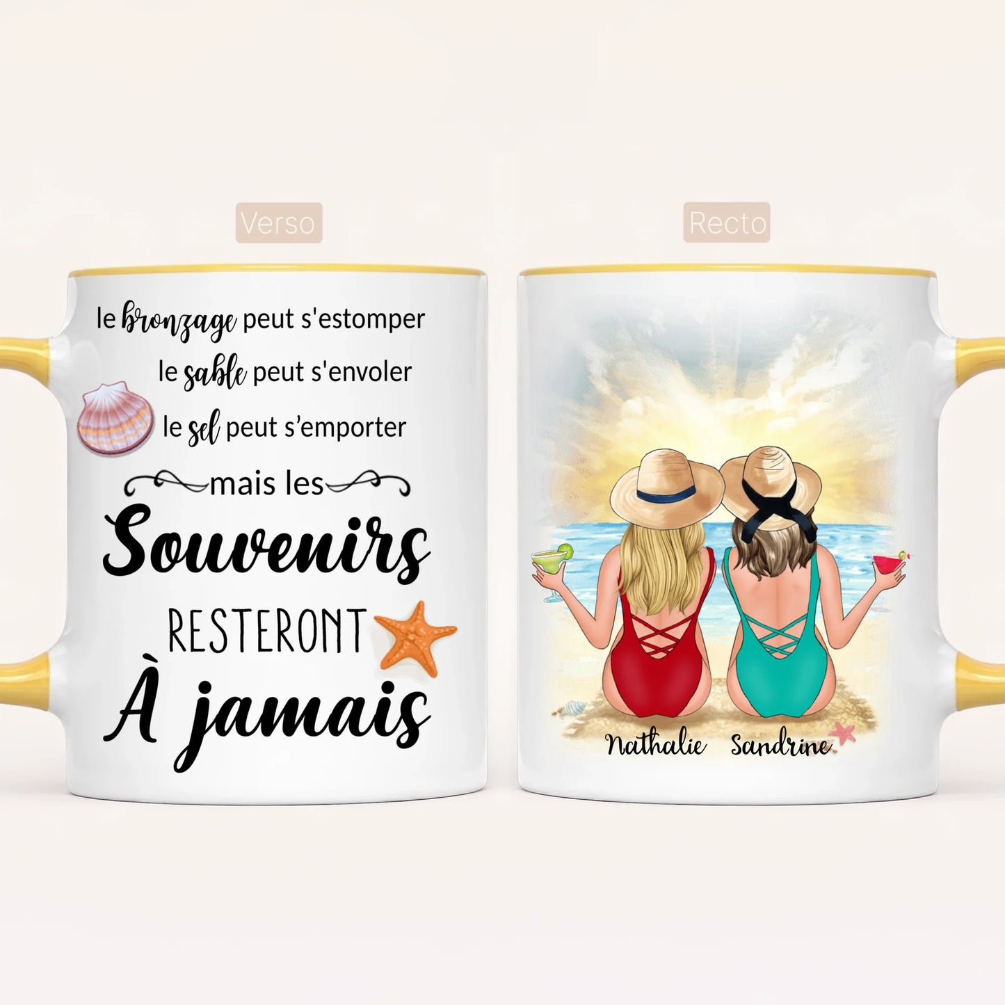 2 Filles à la Plage | Mug Personnalisé