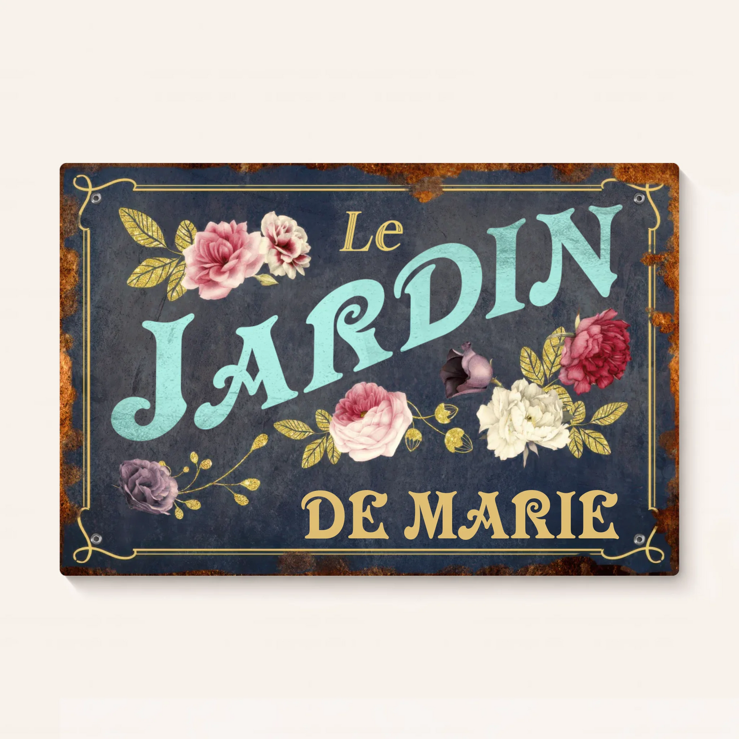 Plaque de Jardin Personnalisée florale | Le Jardin de
