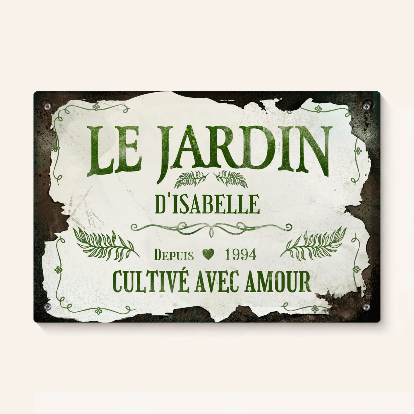Le jardin de [Prénom] | Cultivé avec amour | Pancarte personnalisée