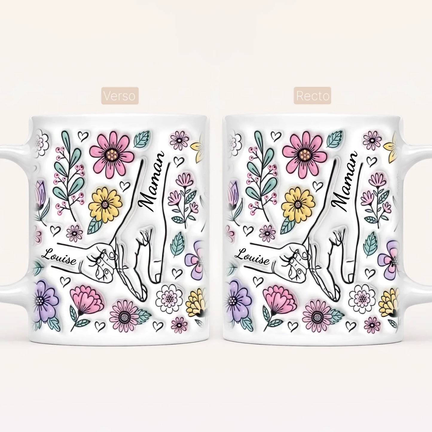 [Effet d'impression 3D] Mug personnalisé mamie v2