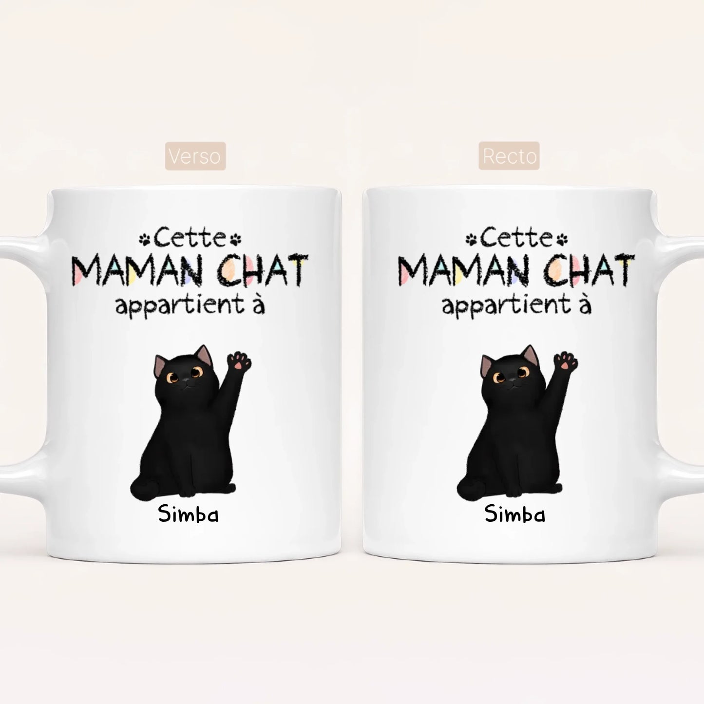 Cette maman chat appartient à ... | Mug personnalisé