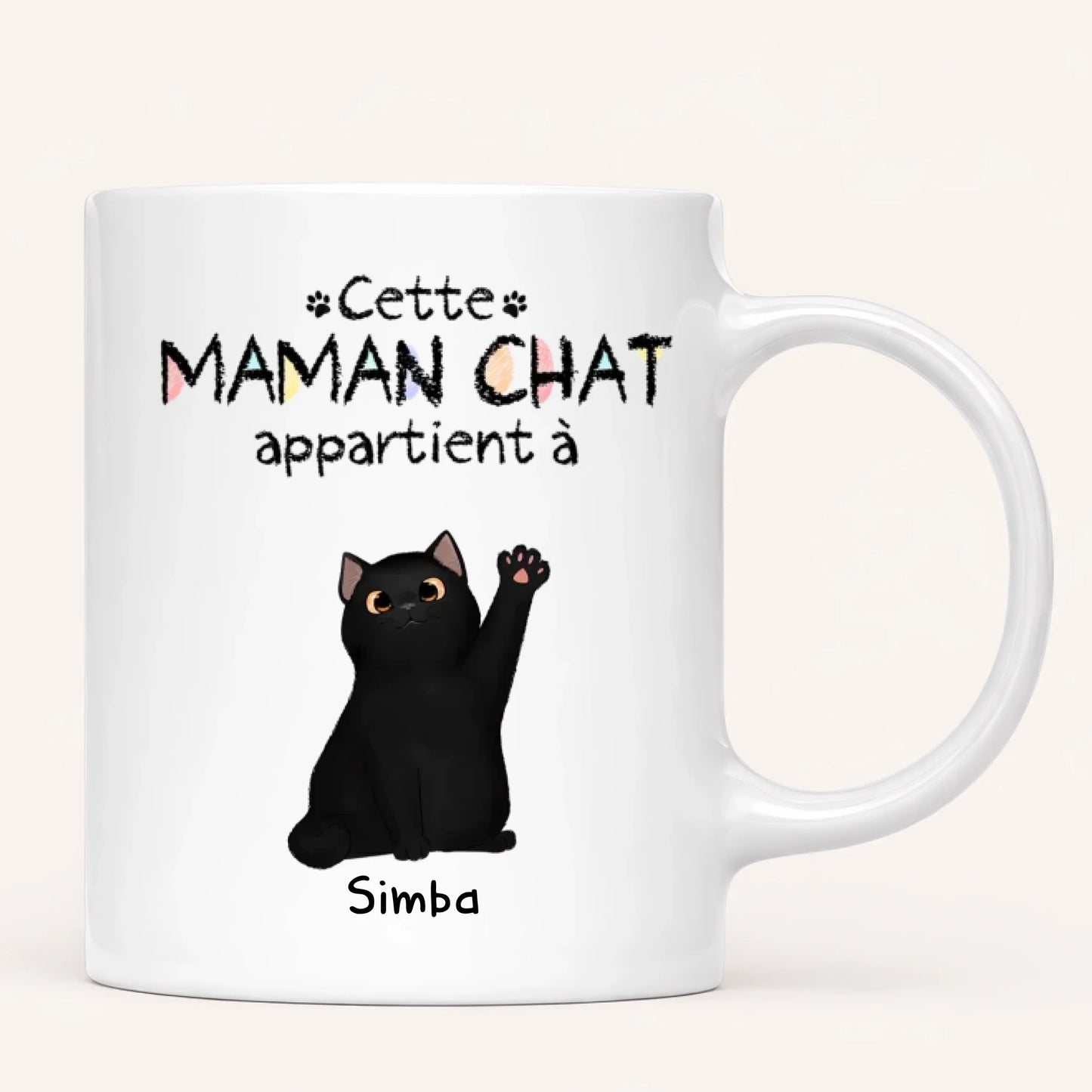 Cette maman chat appartient à ... | Mug personnalisé