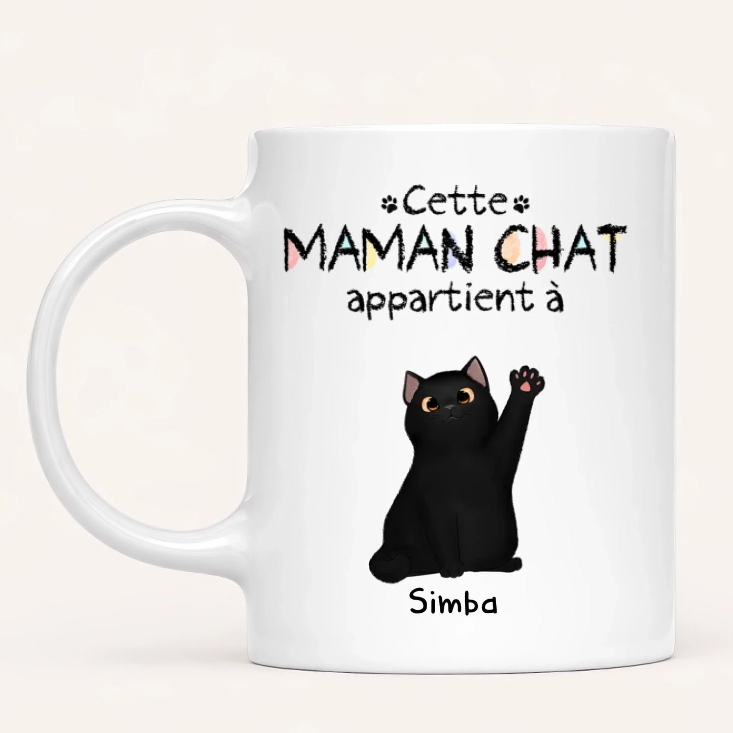 Cette maman chat appartient à ... | Mug personnalisé