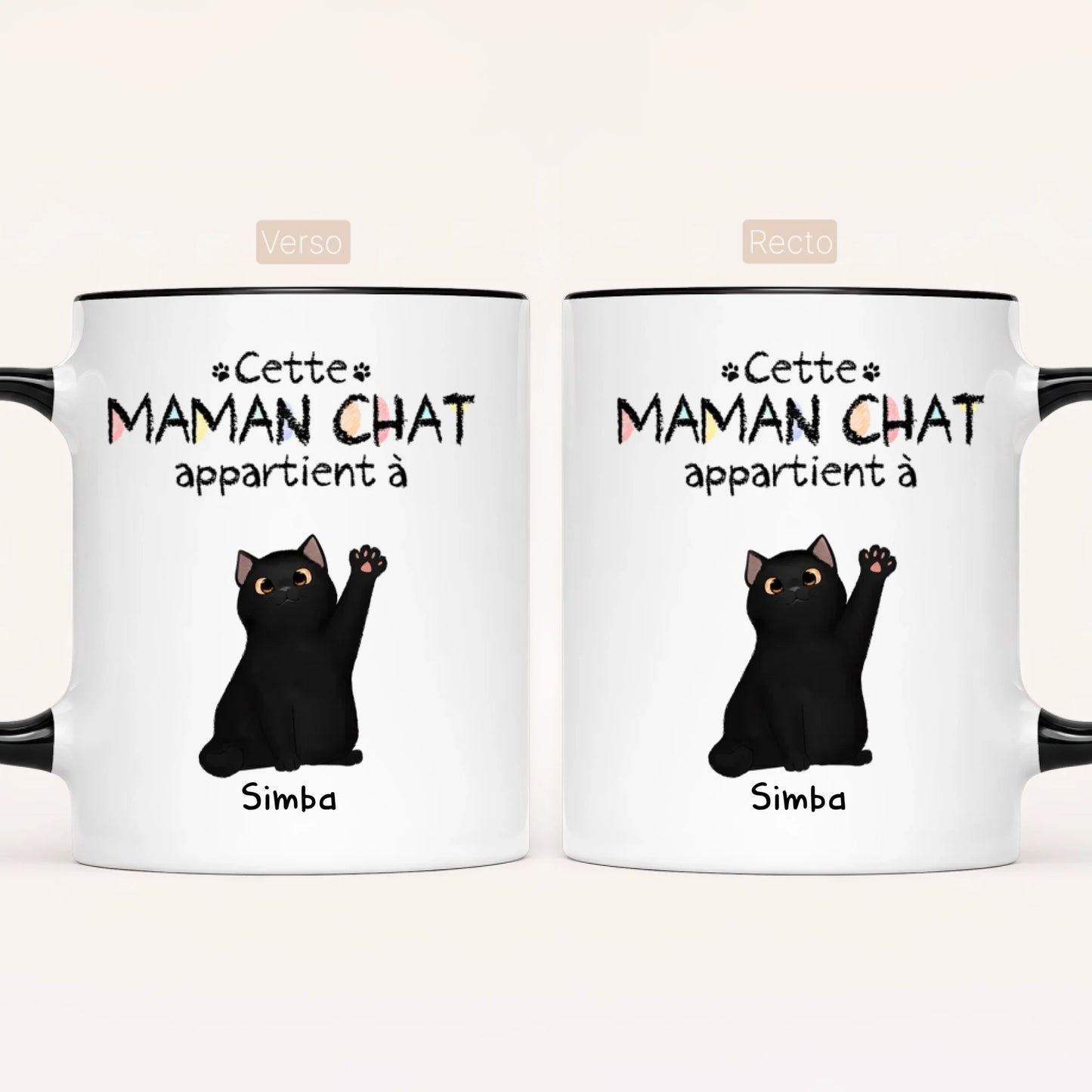 Cette maman chat appartient à ... | Mug personnalisé