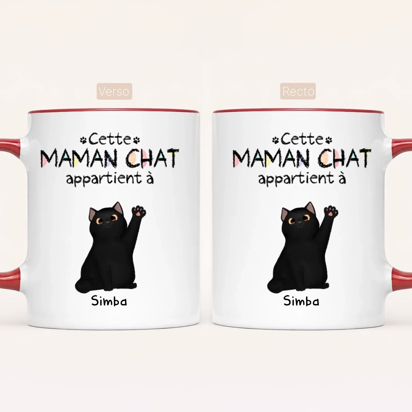 Cette maman chat appartient à ... | Mug personnalisé