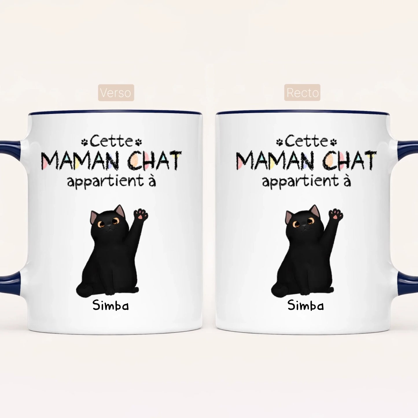 Cette maman chat appartient à ... | Mug personnalisé