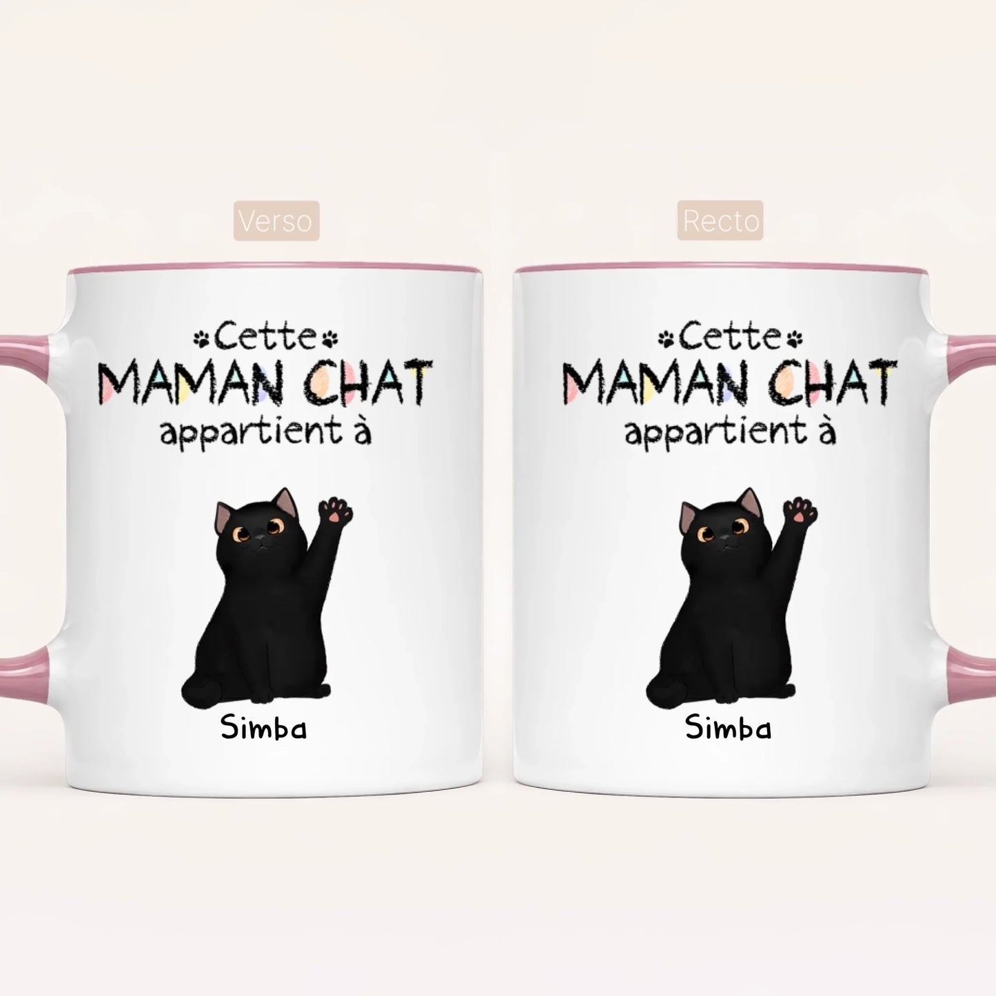Cette maman chat appartient à ... | Mug personnalisé