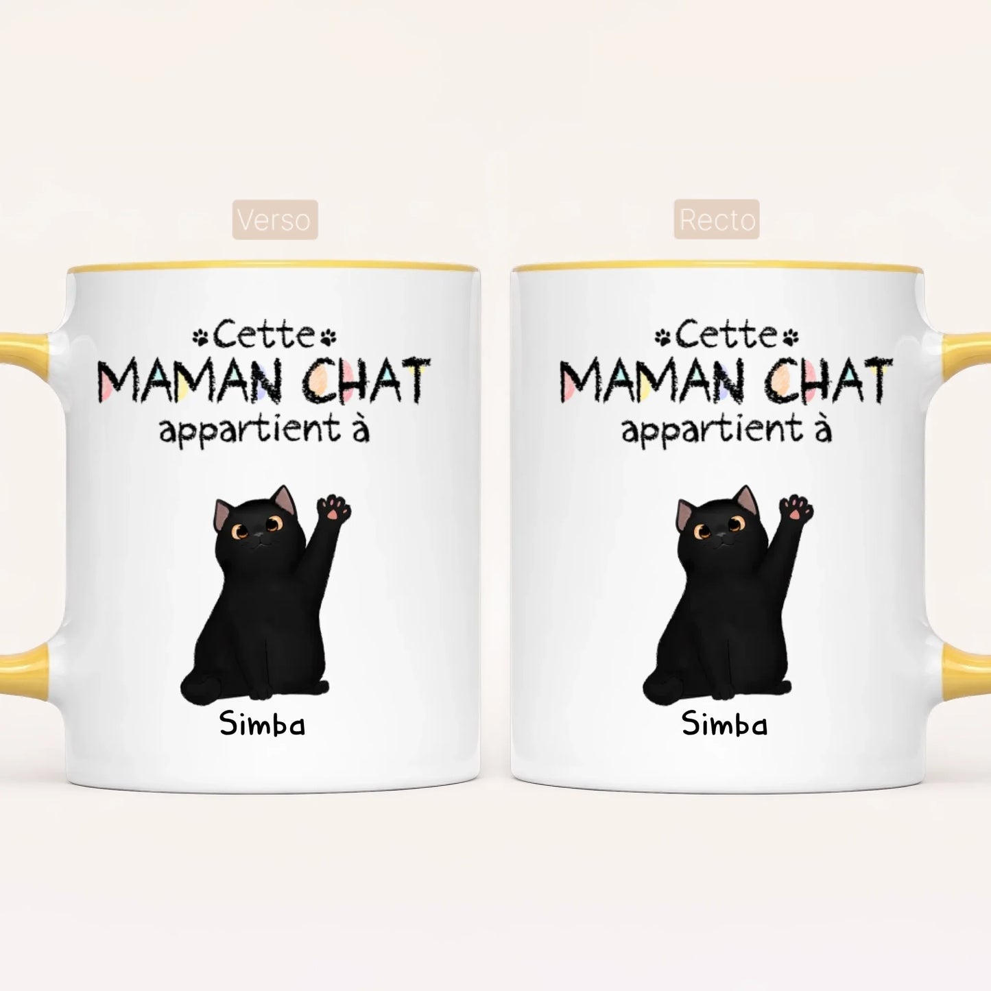 Cette maman chat appartient à ... | Mug personnalisé