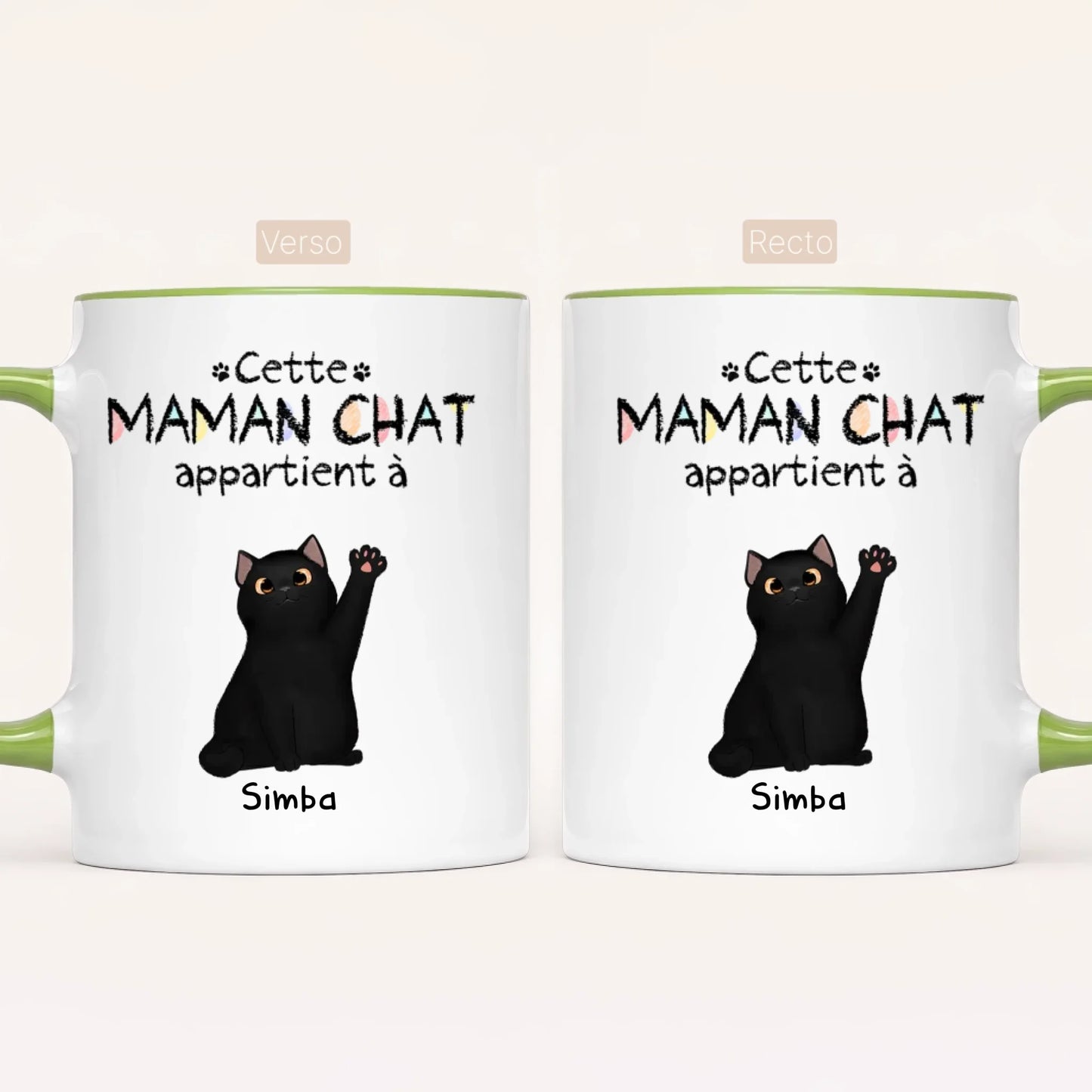 Cette maman chat appartient à ... | Mug personnalisé