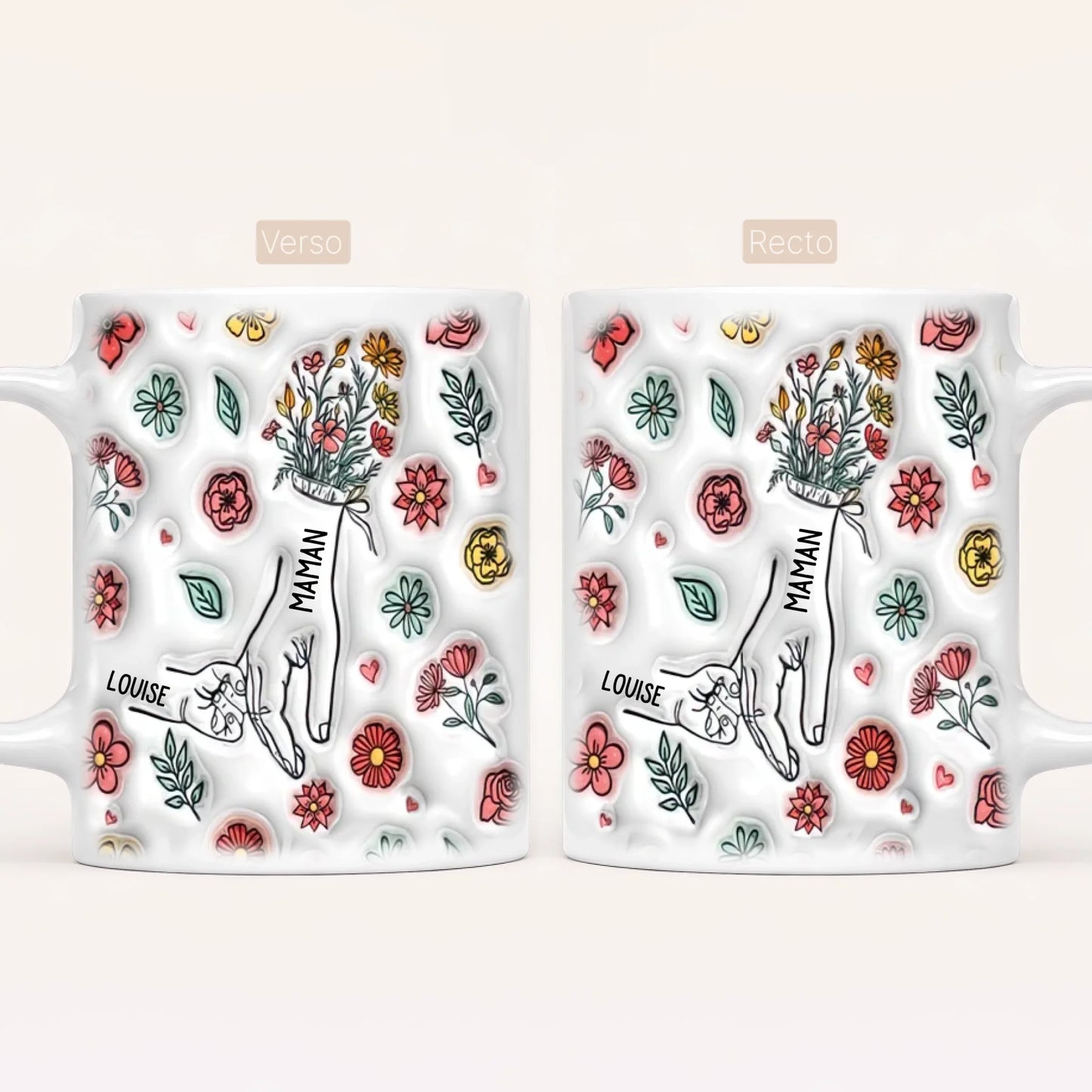 [Effet d'impression 3D] Mug personnalisé mamie v3