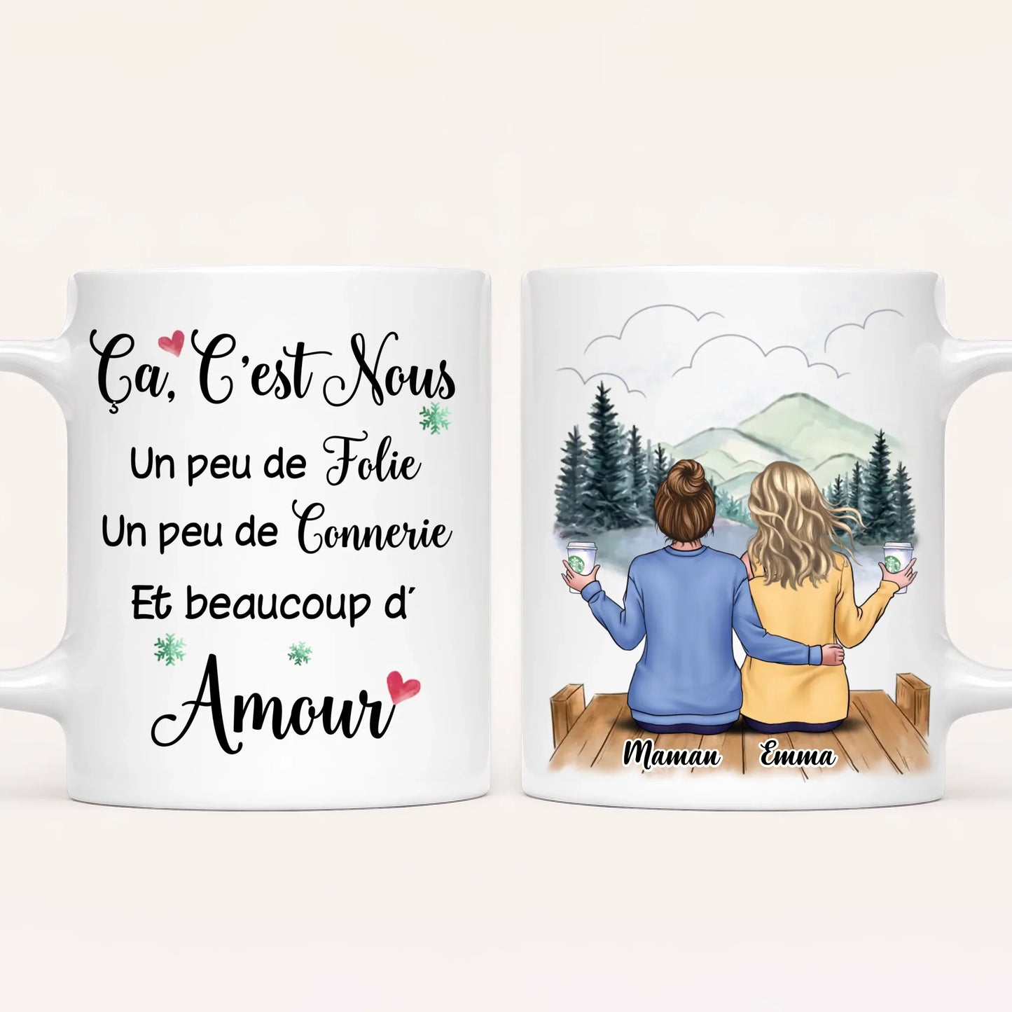 Jusqu'à 4 Filles | L'amour Entre Mère & Filles | Mug Personnalisé