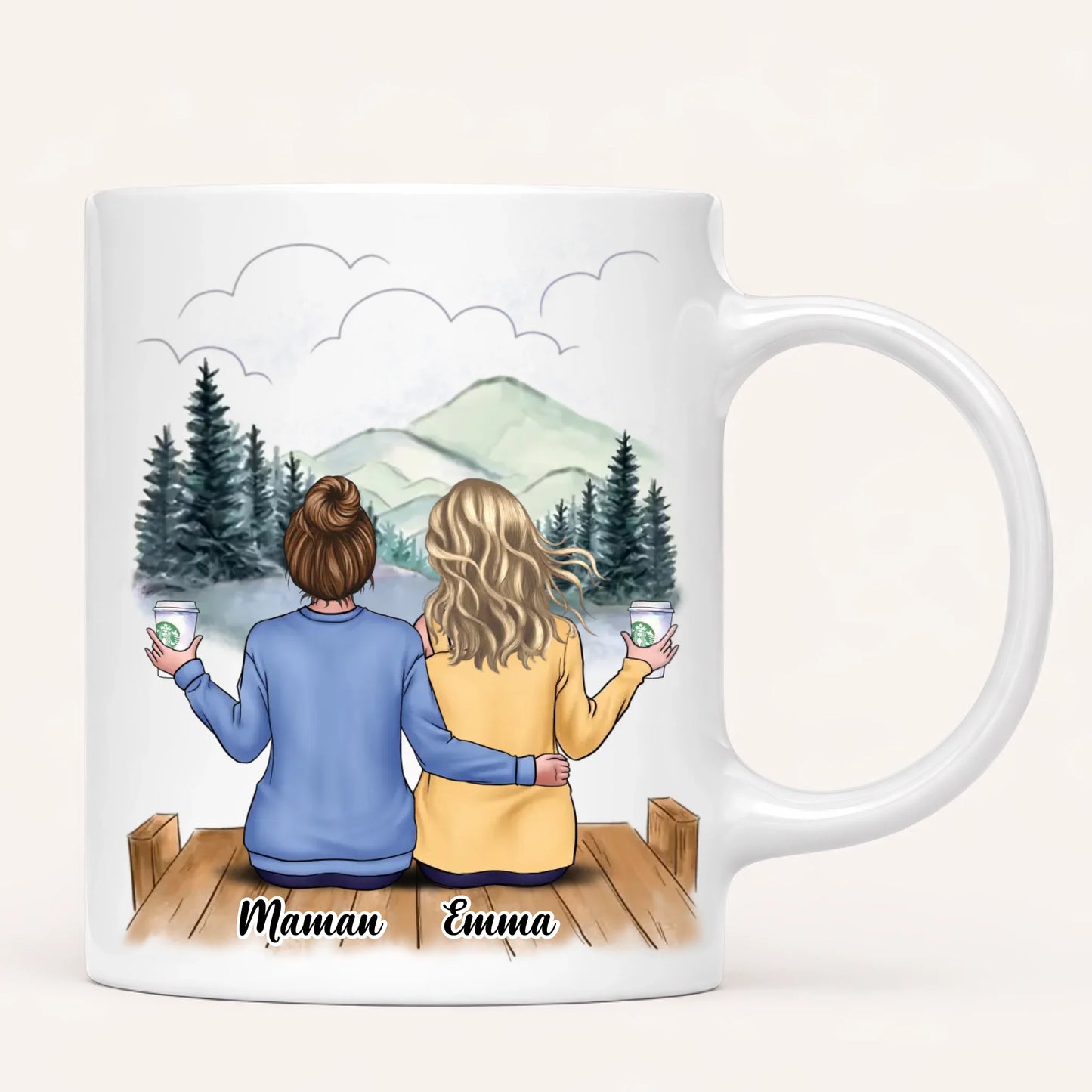 Jusqu'à 4 Filles | L'amour Entre Mère & Filles | Mug Personnalisé