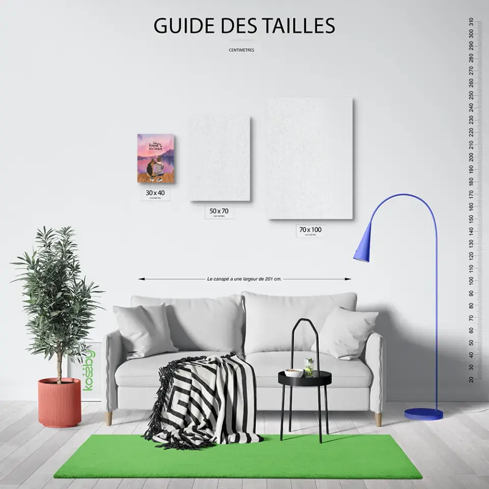 Toile personnalisée - Jusqu'à 4 chiens - Ton Wouaf m'a Conquis